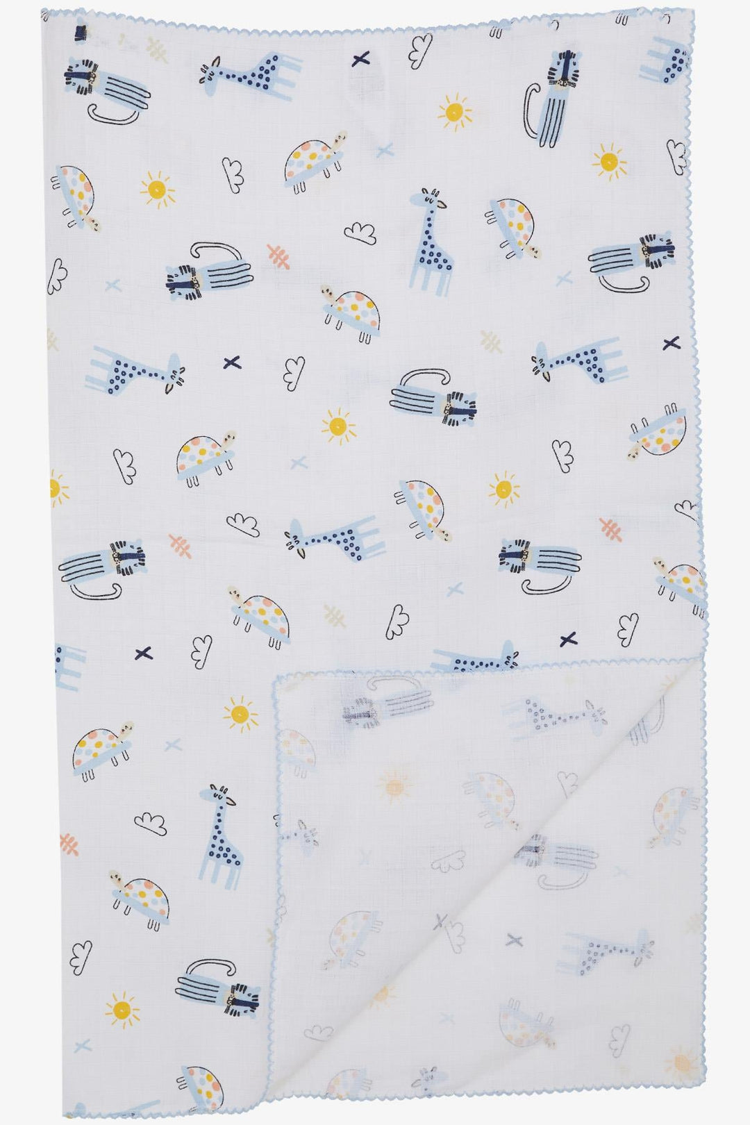 BRE Breeze Newborn Baby Muslin Blanket Forest Themed Animal Patterned White - Charleville-Mézières