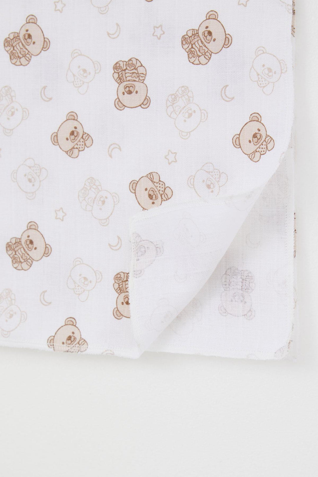 BRE Breeze Newborn Baby Muslin Blanket Cute Baby Bear Patterned Standard, Ecru - El Ejido