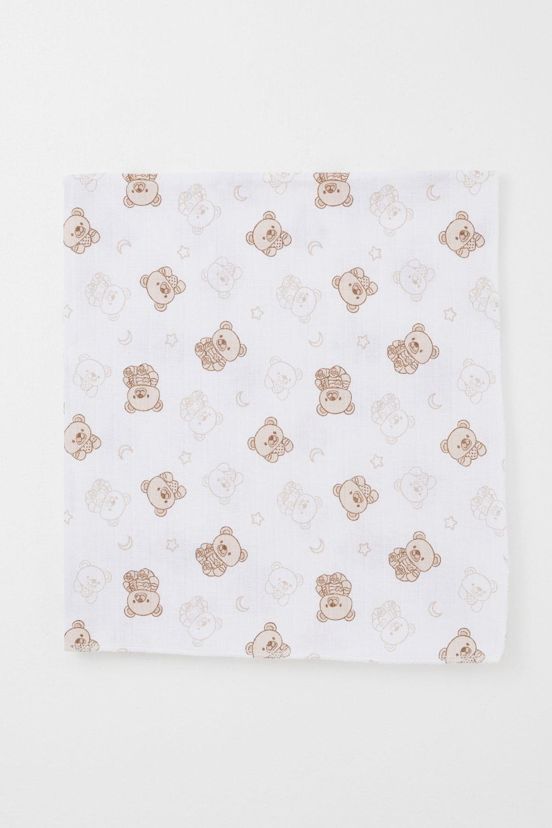 BRE Breeze Newborn Baby Muslin Blanket Cute Baby Bear Patterned Standard, Ecru - El Ejido