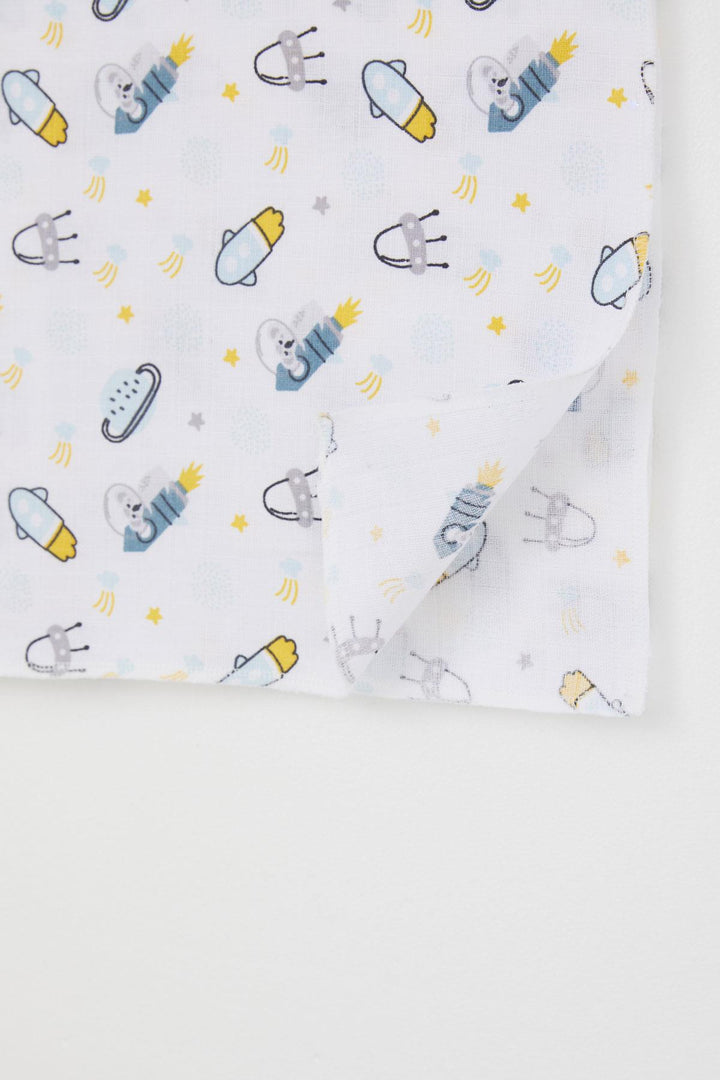 BRE Breeze Newborn Baby Muslin Blanket Galaxy Themed Standard, White - Aprilia