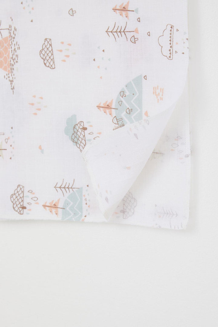 BRE Breeze Newborn Baby Muslin Blanket Spring Themed Cloud Pattern Standard, Ecru - Cannes