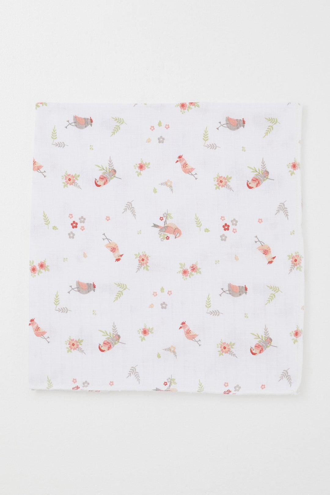BRE Breeze Newborn Baby Muslin Blanket Flower & Bird Pattern Standard, Ecru - Sankt Pölten