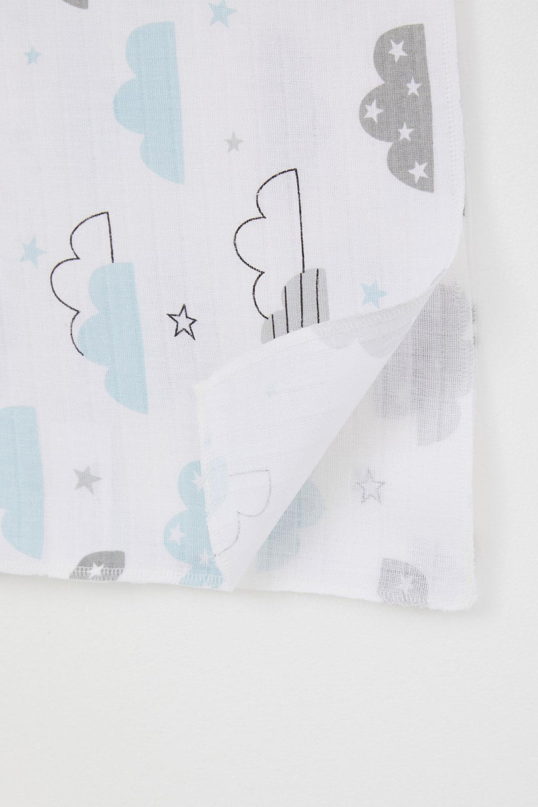 BRE Breeze Newborn Baby Muslin Blanket Sky Themed Cloud Pattern Standard, White - Denton