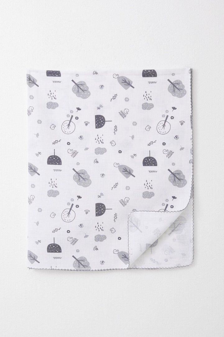 BRE Breeze Newborn Baby Muslin Blanket Spring Themed Bird Pattern Ecru - Batumi