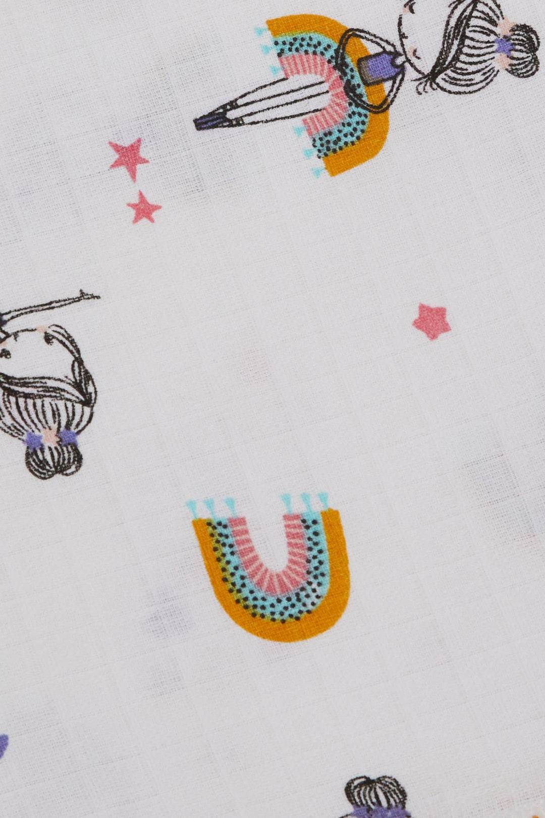 BRE Breeze Newborn Baby Muslin Blanket with Dancer Girl Pattern Ecru - Hyères