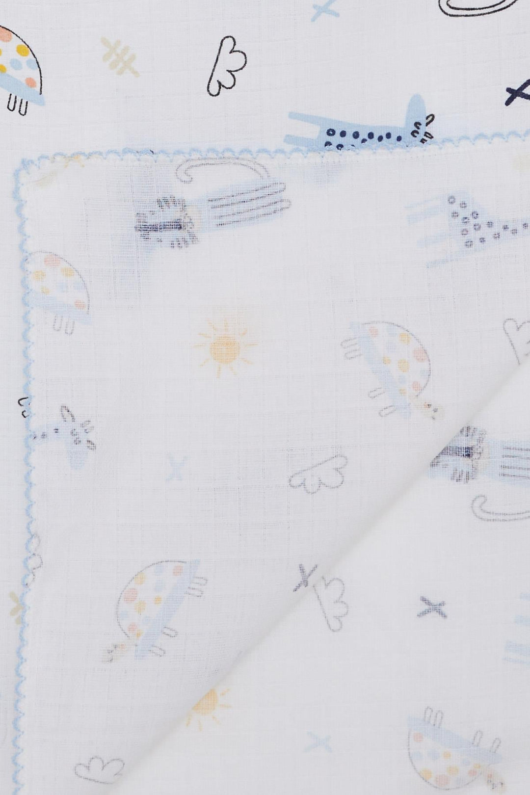 BRE Breeze Newborn Baby Muslin Blanket Forest Themed Animal Patterned White - Charleville-Mézières