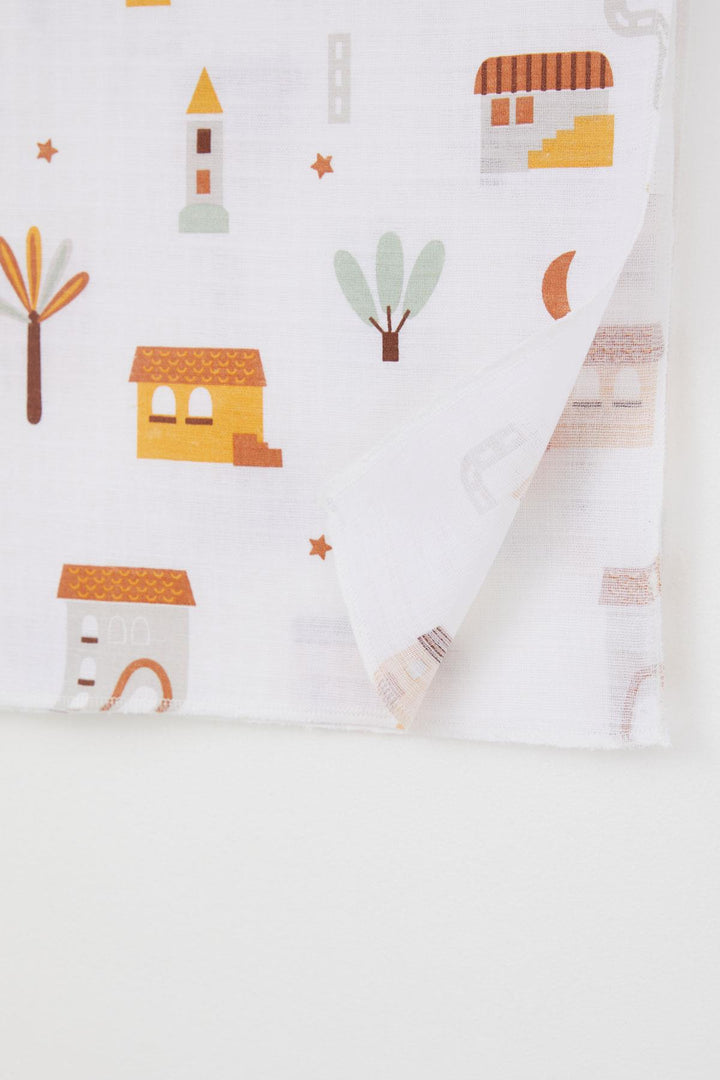 BRE Breeze Newborn Baby Muslin Blanket Street Themed Tree Pattern Standard, Ecru - Esch-sur-Alzette