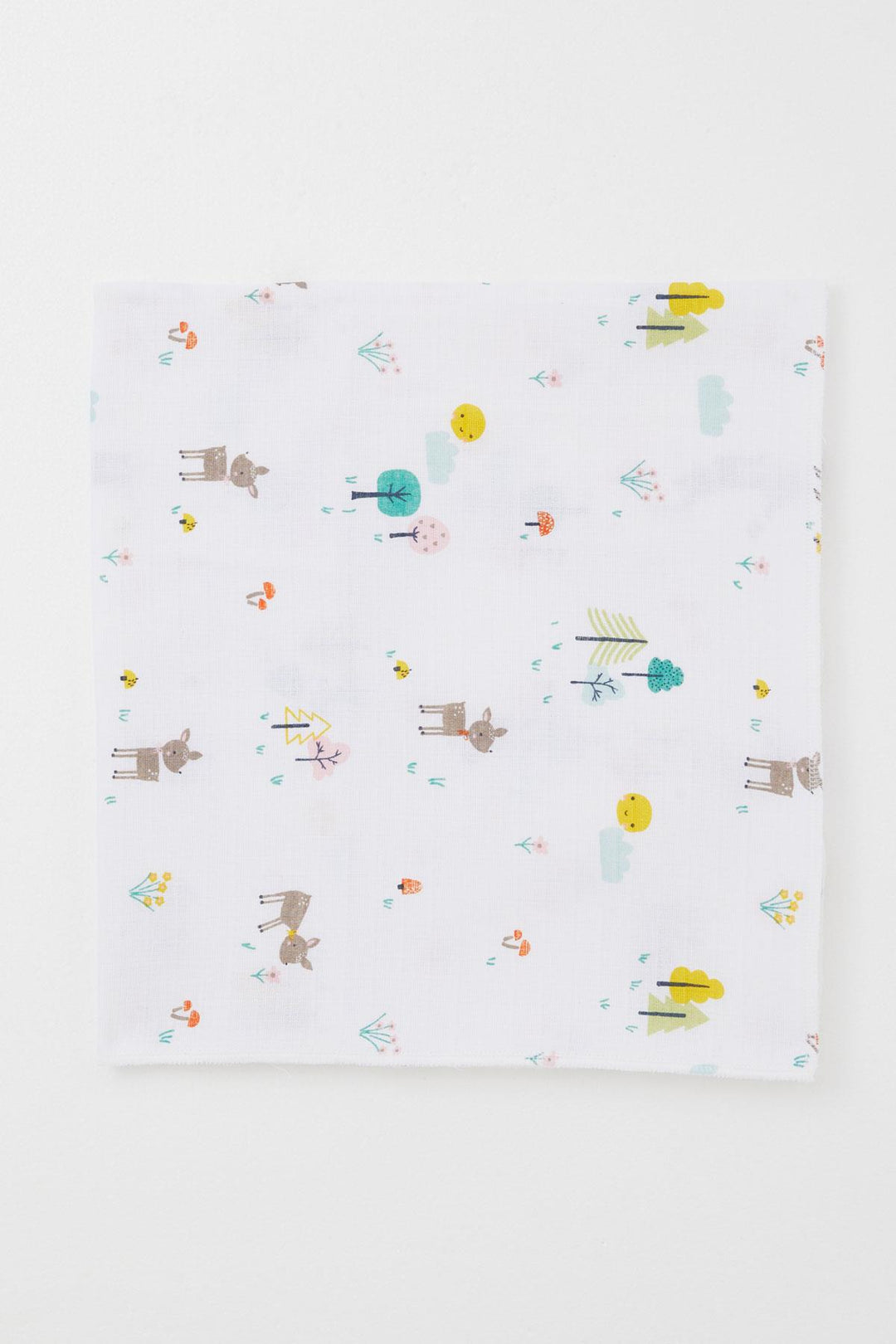BRE Breeze Newborn Baby Muslin Blanket Spring Themed Fawn Pattern Standard, White - Miramar