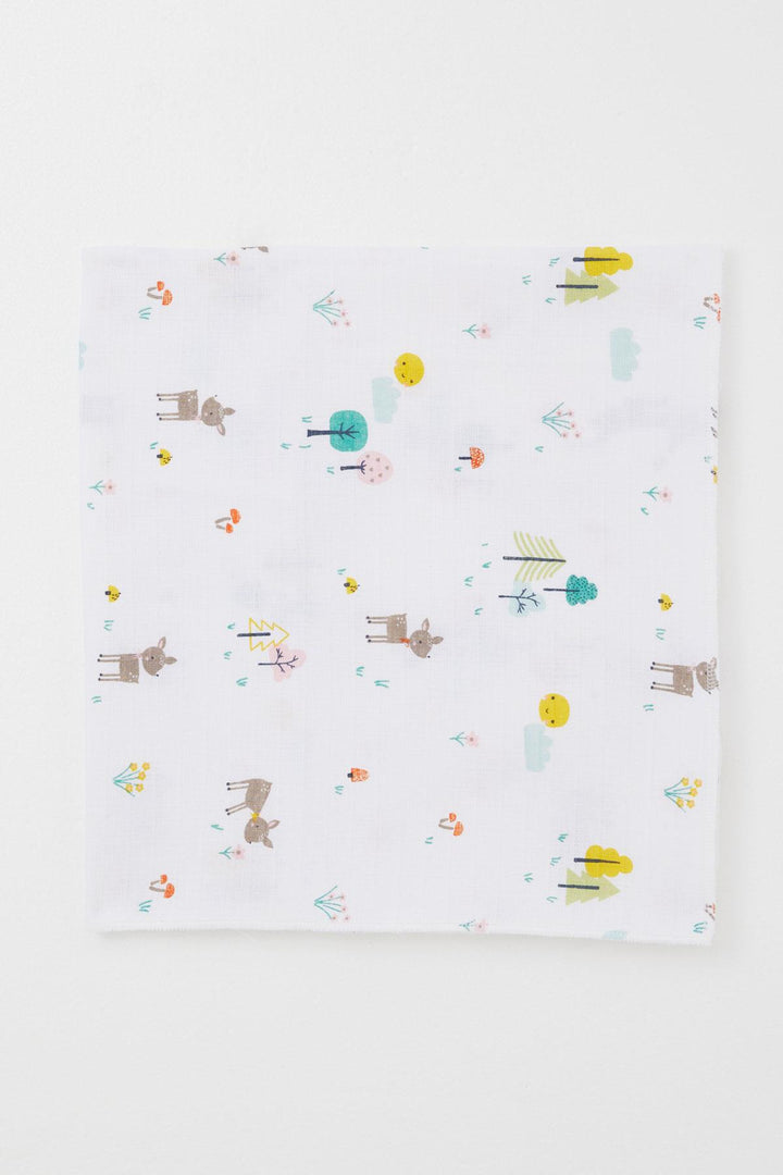 BRE Breeze Newborn Baby Muslin Blanket Spring Themed Fawn Pattern Standard, White - Miramar