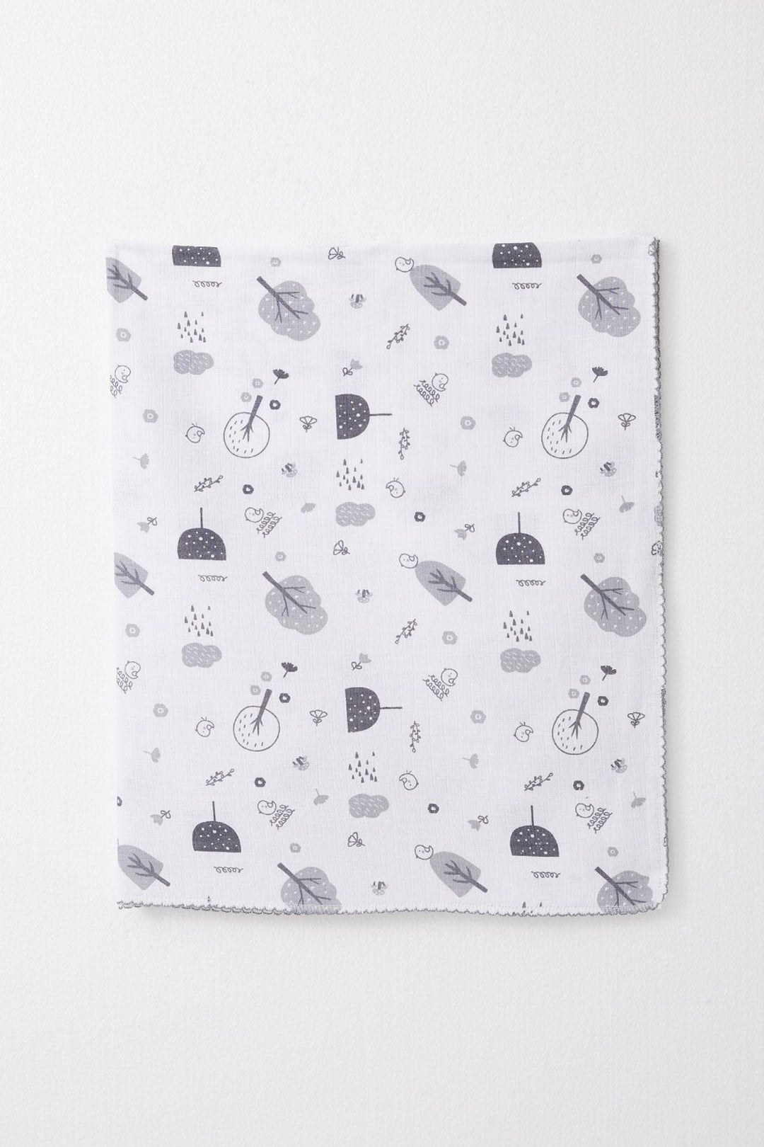BRE Breeze Newborn Baby Muslin Blanket Spring Themed Bird Pattern Ecru - Batumi