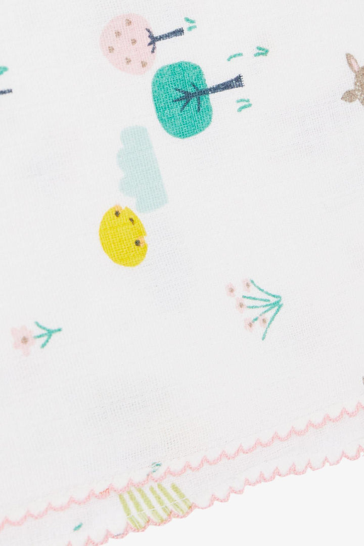 BRE Breeze Newborn Baby Muslin Blanket Spring Themed Fawn Pattern White - Clermont-Ferrand