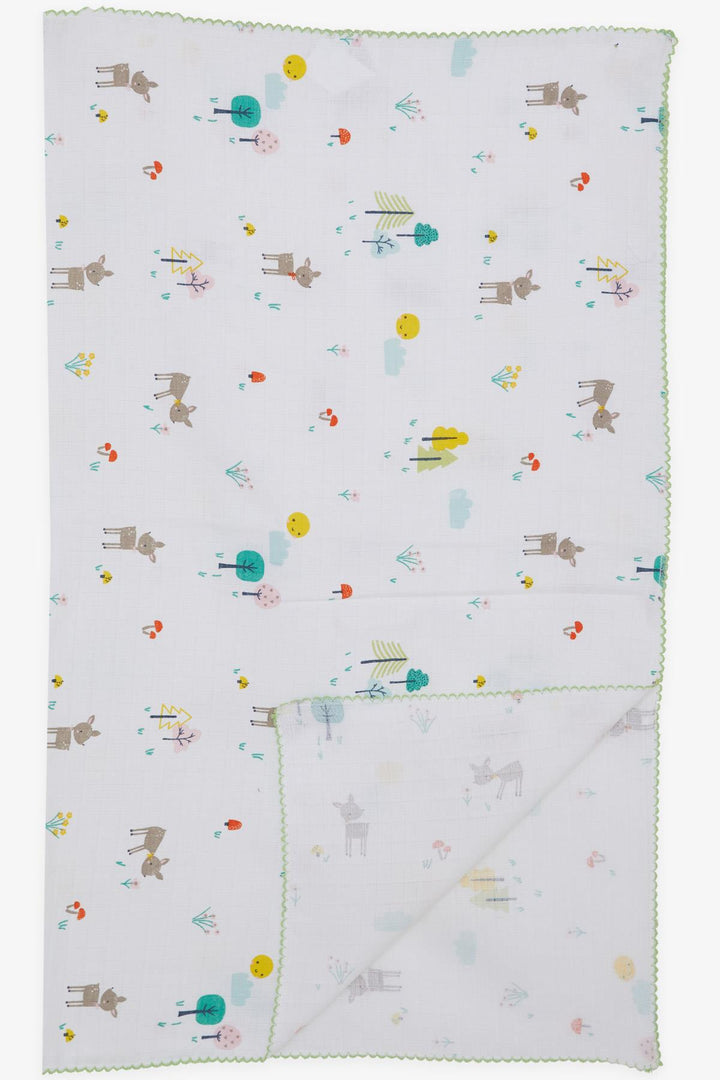 BRE Breeze Newborn Baby Muslin Blanket with Spring Themed Fawn Pattern Ecru - Port Arthur