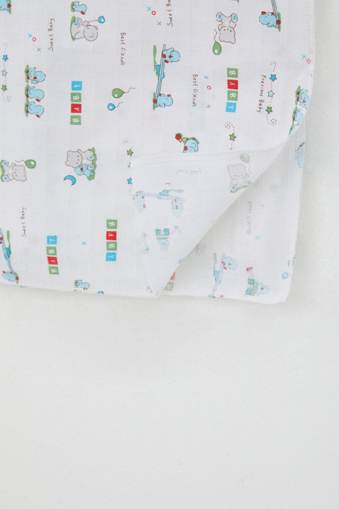 BRE Breeze Newborn Baby Muslin Blanket Cute Baby Animal Friends Standard, White - Springfield