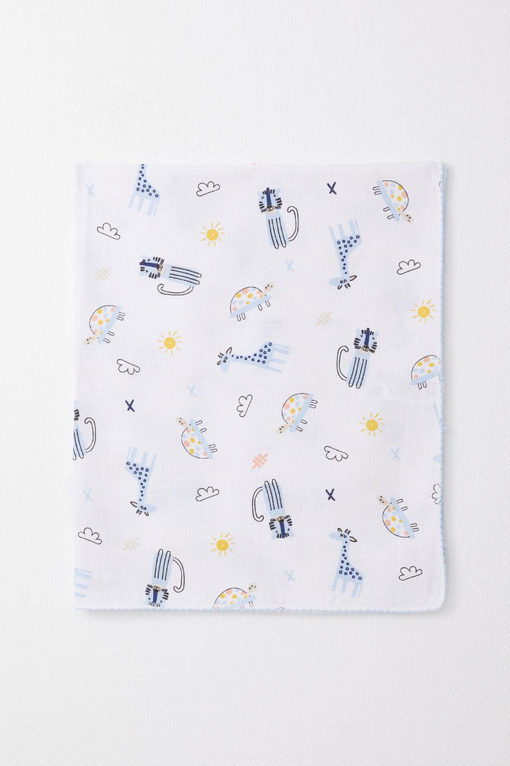 BRE Breeze Newborn Baby Muslin Blanket with Cute Animal Pattern White - Löhne