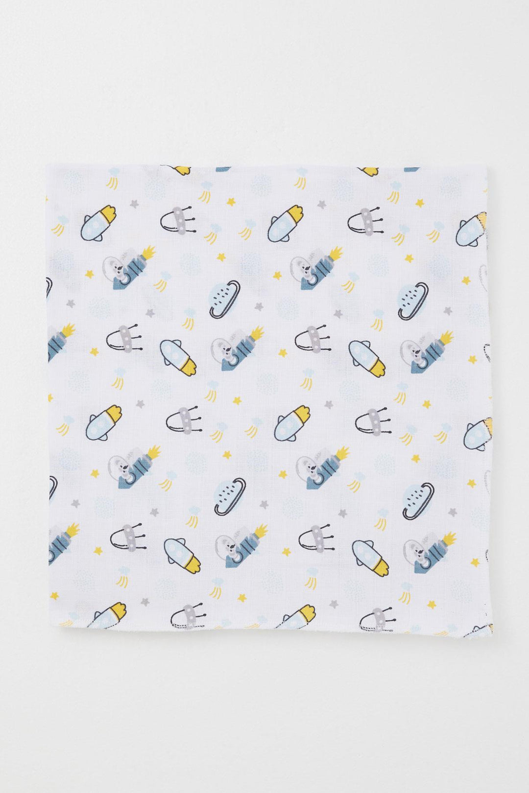 BRE Breeze Newborn Baby Muslin Blanket Galaxy Themed Standard, White - Aprilia