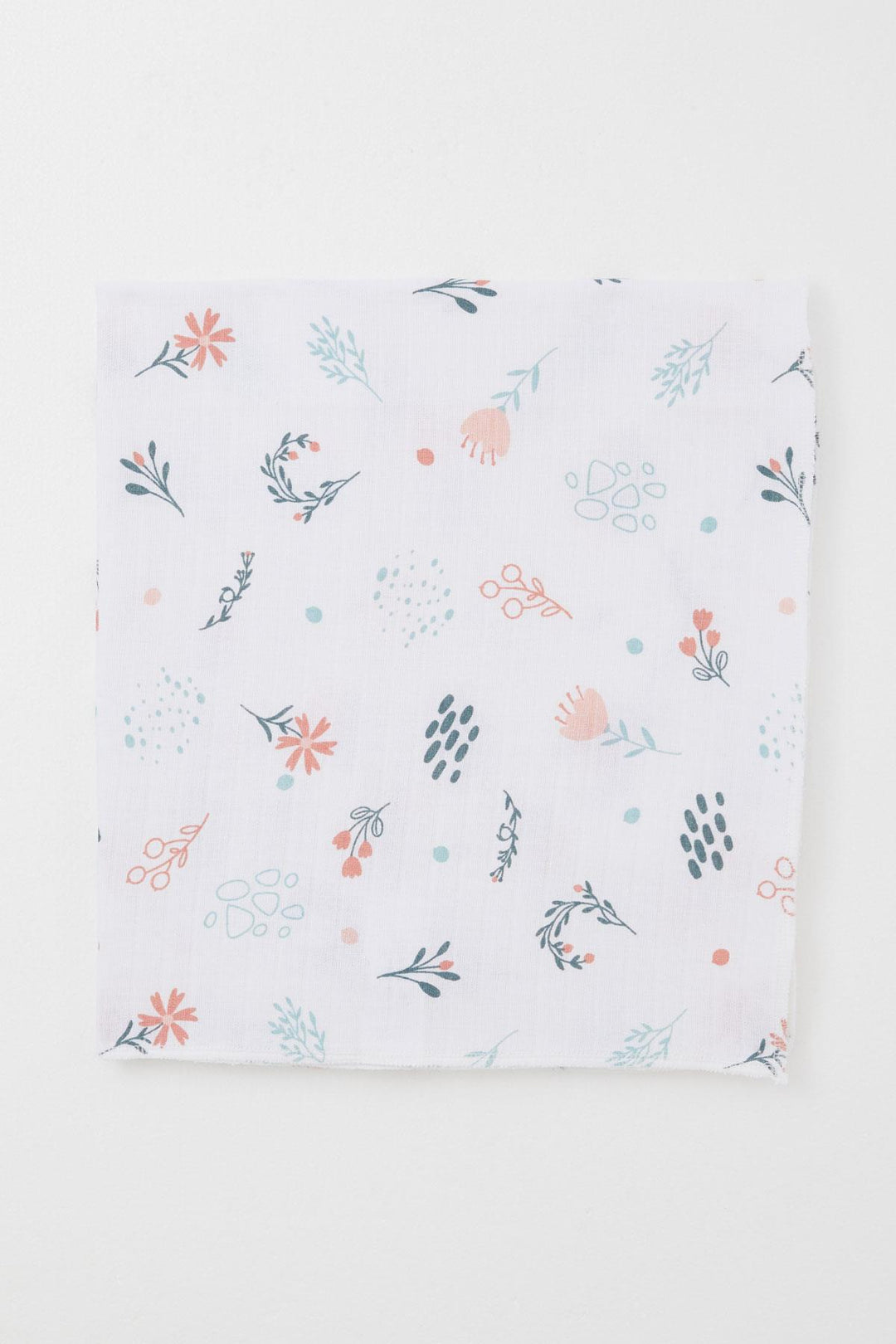 BRE Breeze Newborn Baby Muslin Blanket with Flower Pattern, Standard, White - Middletown