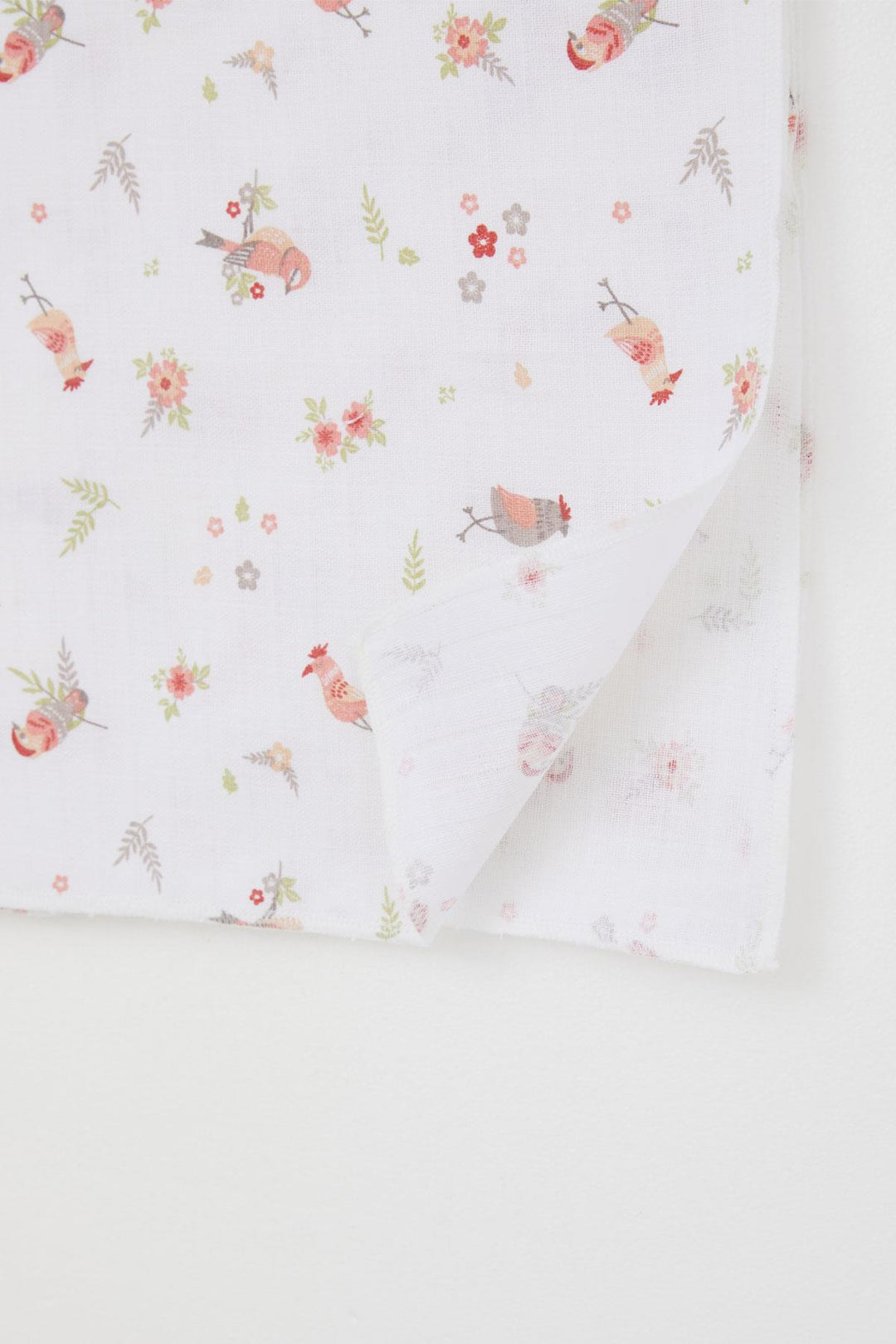 BRE Breeze Newborn Baby Muslin Blanket Flower & Bird Pattern Standard, Ecru - Sankt Pölten