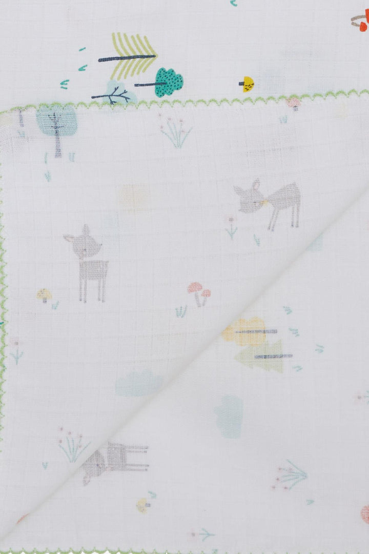 BRE Breeze Newborn Baby Muslin Blanket with Spring Themed Fawn Pattern Ecru - Port Arthur