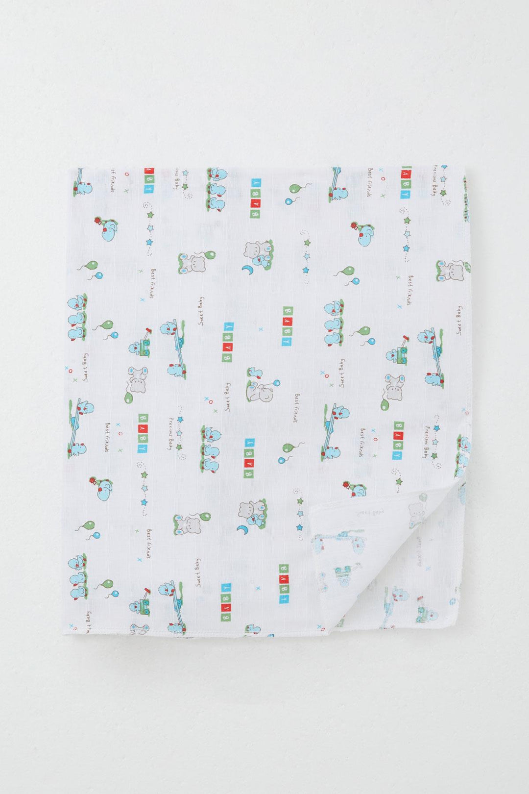 BRE Breeze Newborn Baby Muslin Blanket Cute Baby Animal Friends Standard, White - Springfield