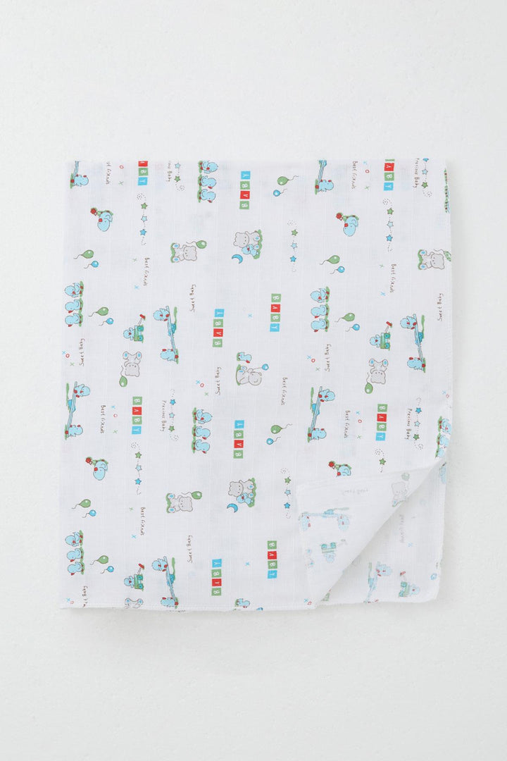BRE Breeze Newborn Baby Muslin Blanket Cute Baby Animal Friends Standard, White - Springfield