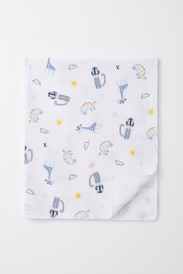 BRE Breeze Newborn Baby Muslin Blanket with Cute Animal Pattern White - Löhne