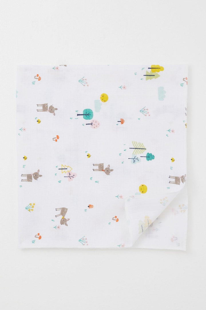 BRE Breeze Newborn Baby Muslin Blanket Spring Themed Fawn Pattern Standard, White - Miramar