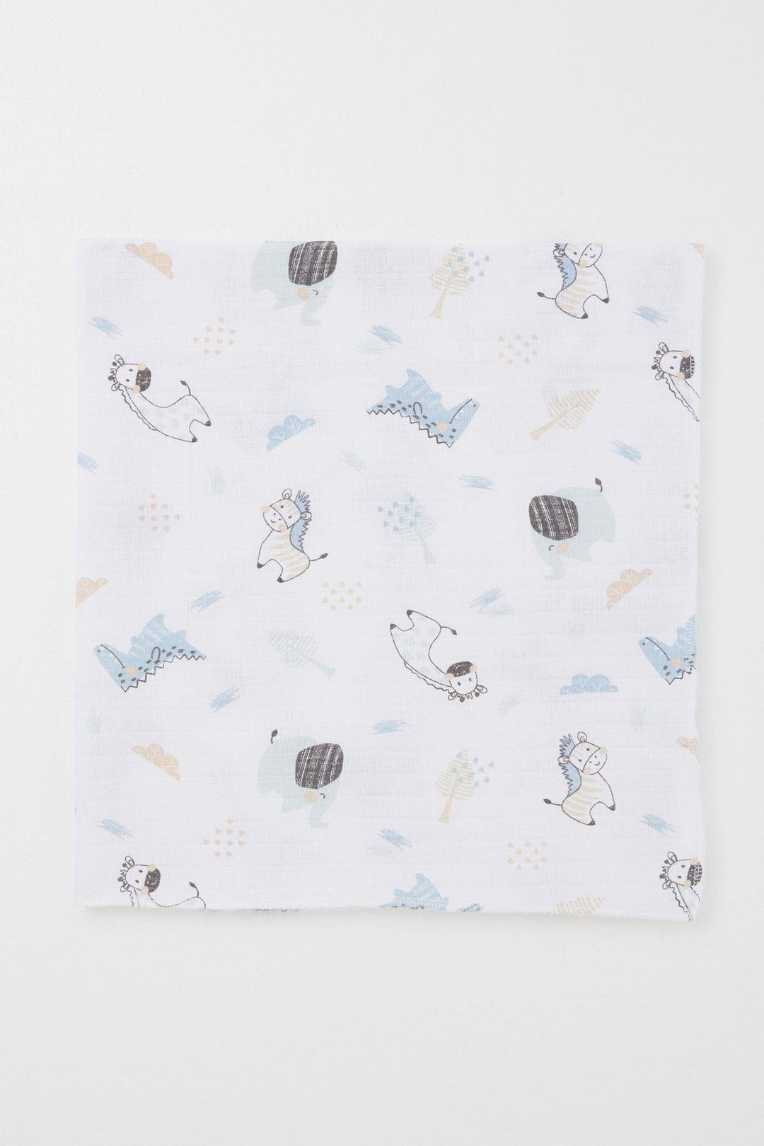 BRE Breeze Newborn Baby Muslin Blanket Cute Animal Pattern Standard, White - Mount Pleasant