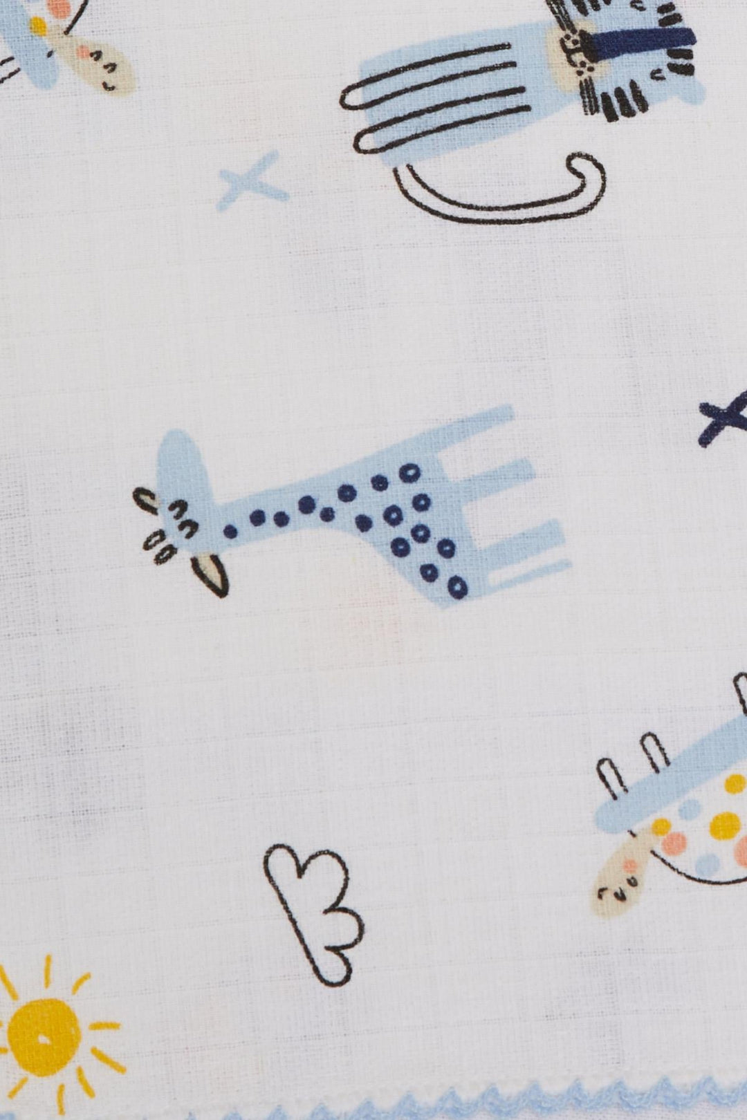 BRE Breeze Newborn Baby Muslin Blanket Forest Themed Animal Patterned White - Charleville-Mézières
