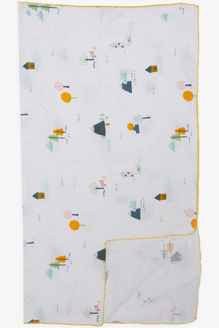 BRE Breeze Newborn Baby Muslin Blanket Summer Themed Sun Patterned Ecru - Bistriţa