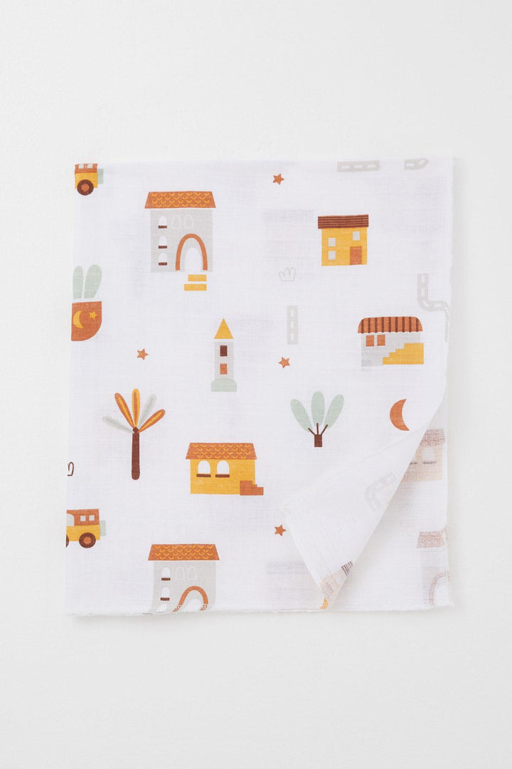 BRE Breeze Newborn Baby Muslin Blanket Street Themed Tree Pattern Standard, Ecru - Esch-sur-Alzette