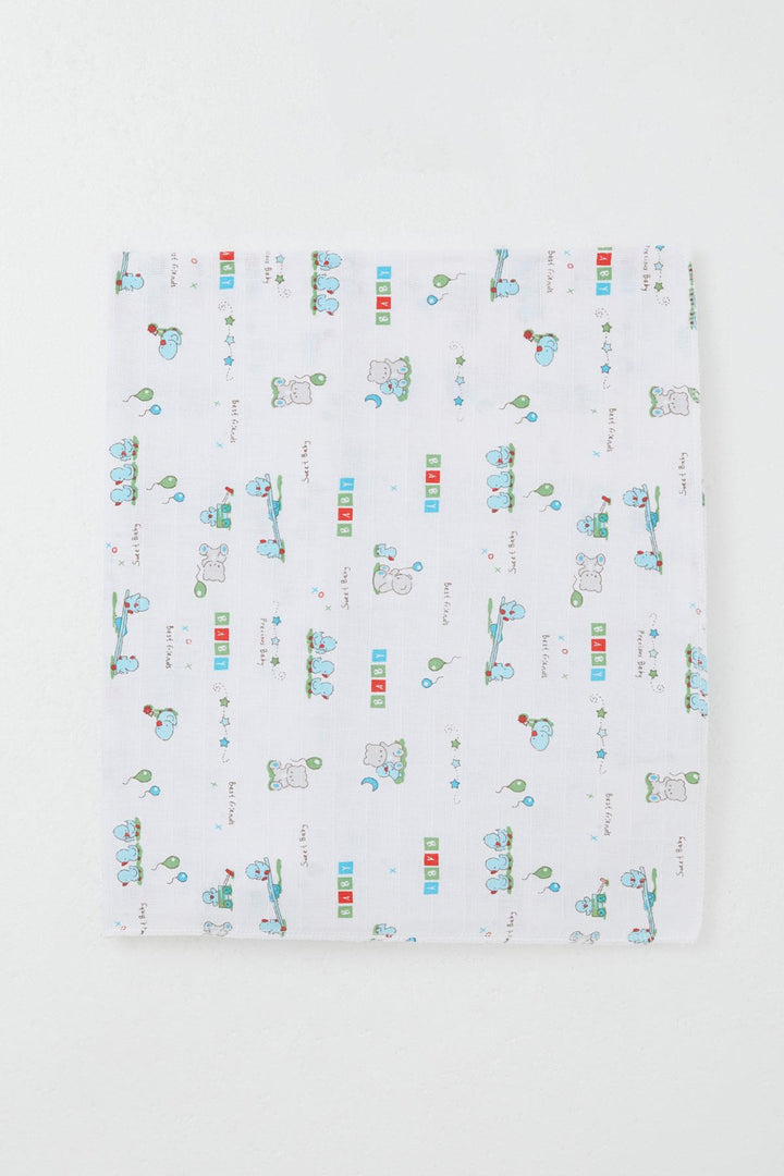 BRE Breeze Newborn Baby Muslin Blanket Cute Baby Animal Friends Standard, White - Springfield