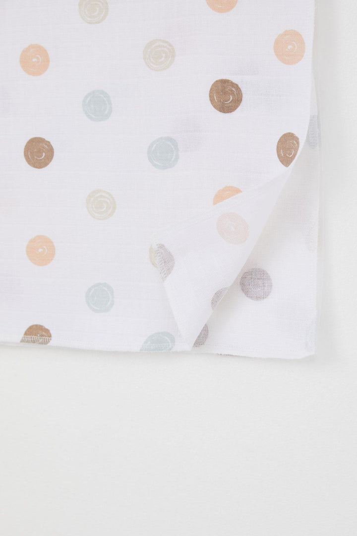 BRE Breeze Newborn Baby Muslin Blanket Colorful Dot Pattern Standard, Ecru - Mexico City