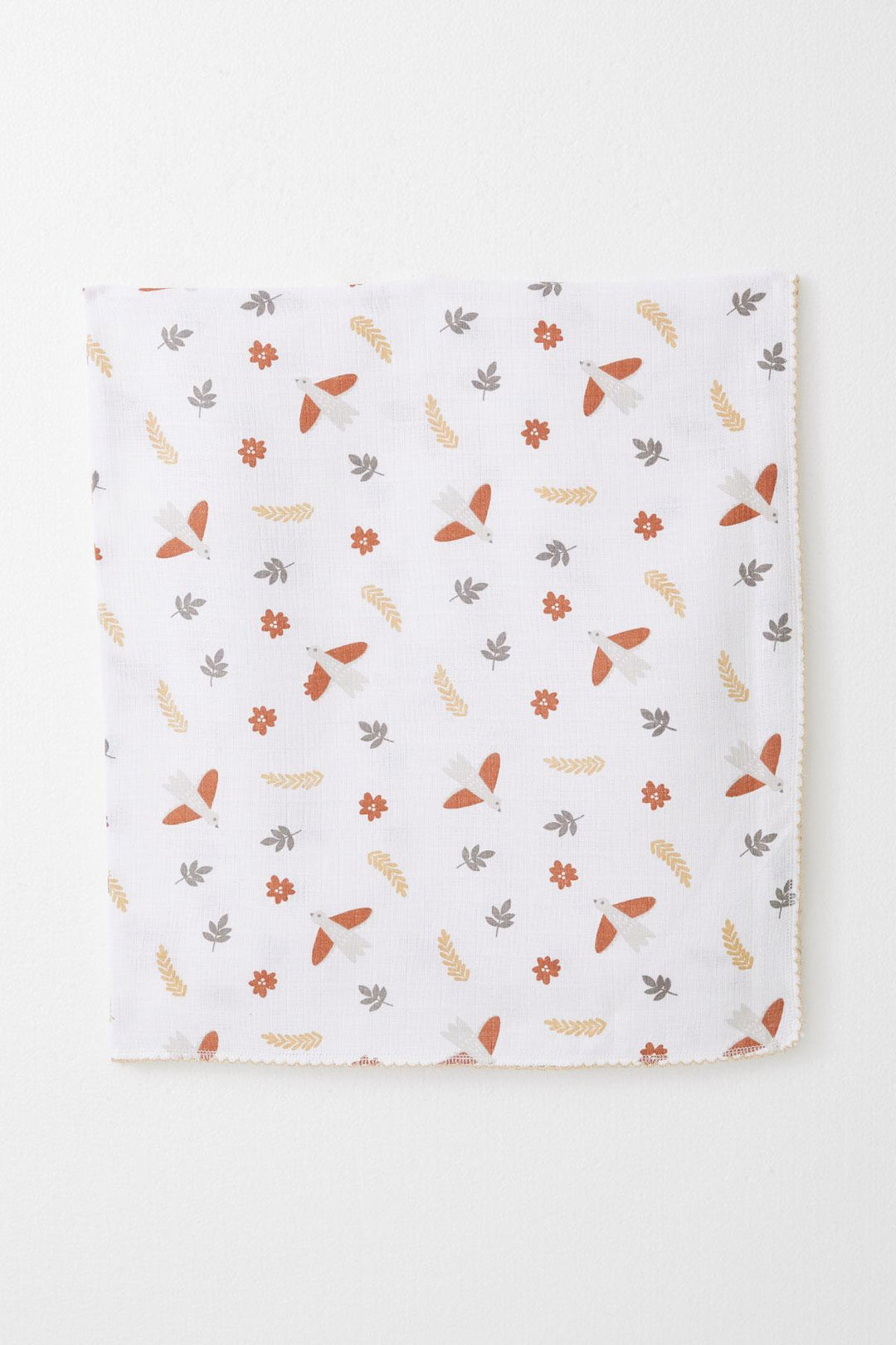 BRE Breeze Newborn Baby Muslin Blanket with Flower Pattern Ecru - Huauchinango