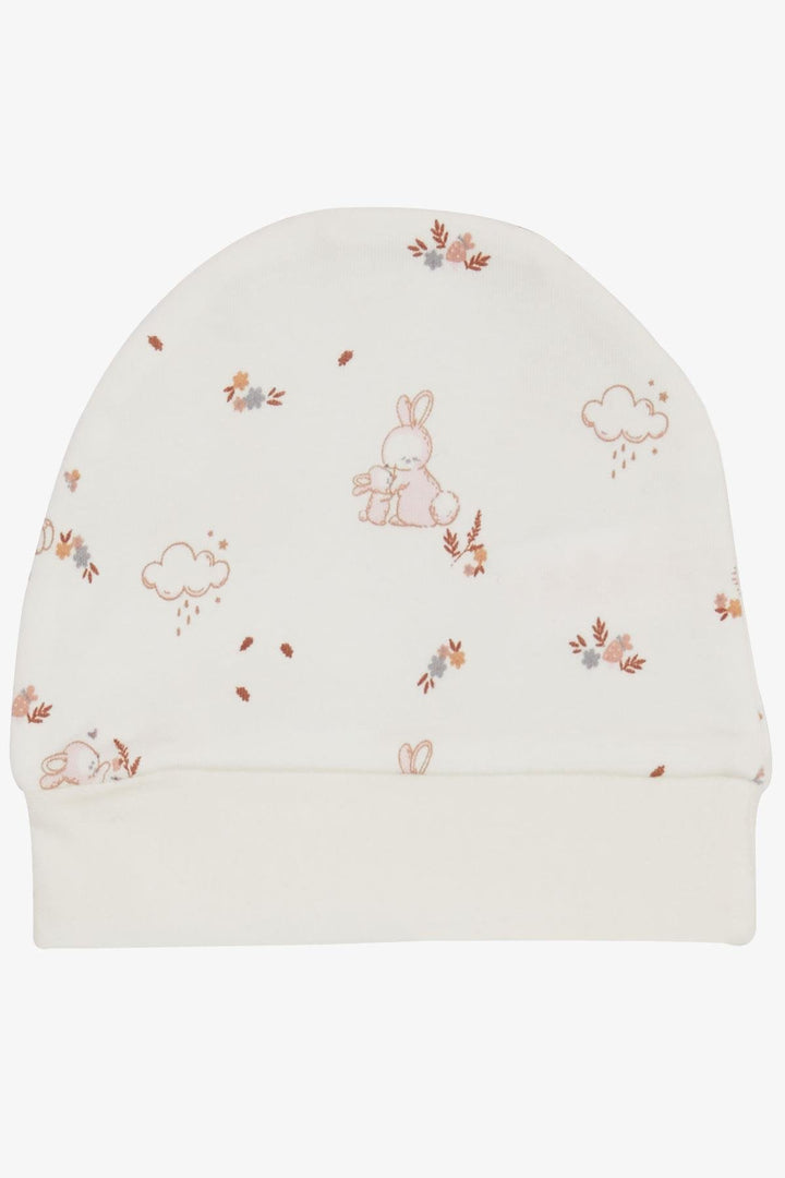BRE Breeze Newborn Baby Hat Spring Themed Animal Patterned Ecru - Menifee