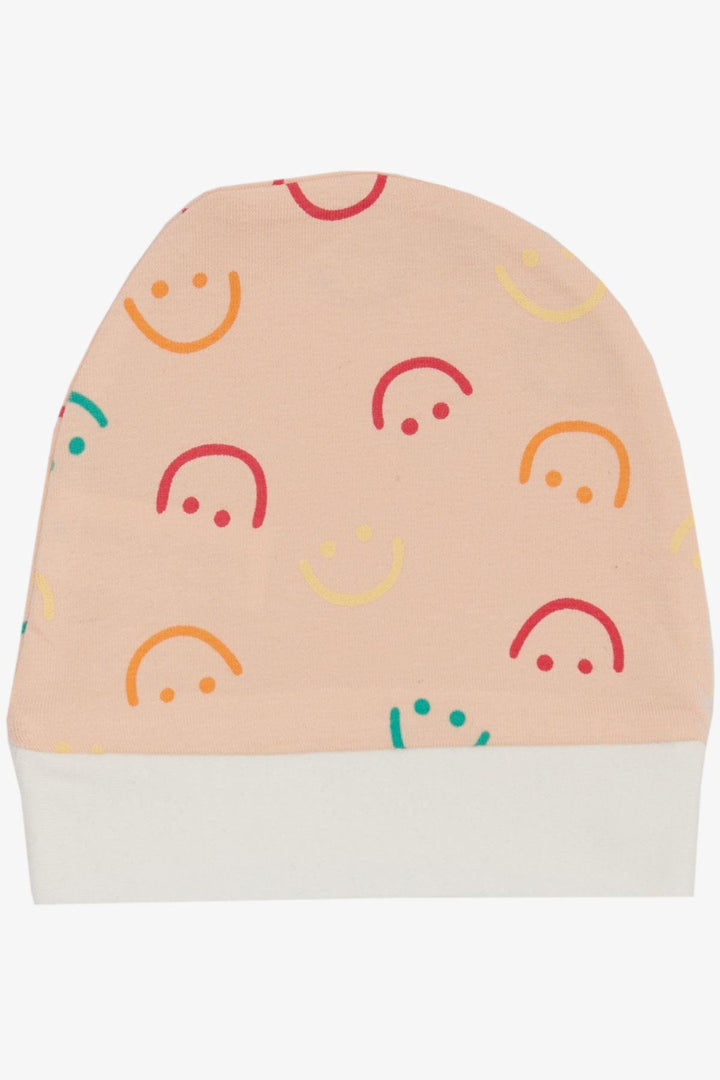 BRE Breeze Newborn Baby Hat Smiling Face Pattern Salmon - Massy