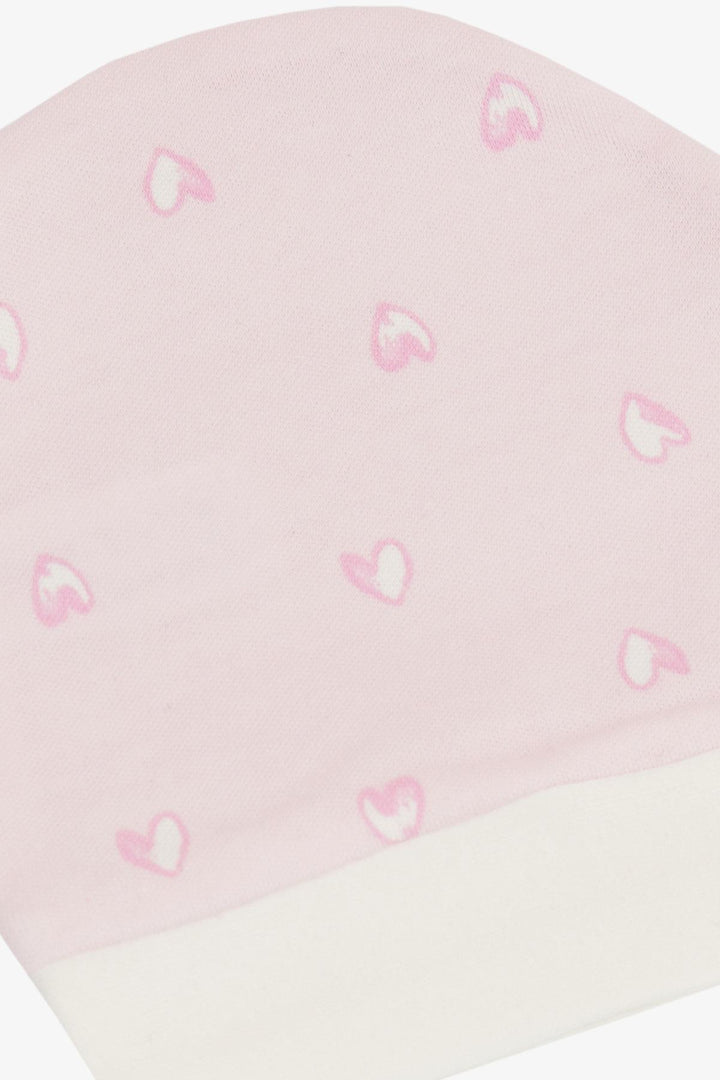 BRE Breeze Newborn Baby Hat Heart Patterned Pink - Sibiu