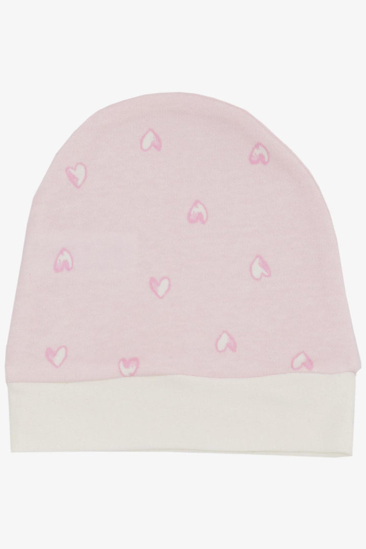 BRE Breeze Newborn Baby Hat Heart Patterned Pink - Sibiu