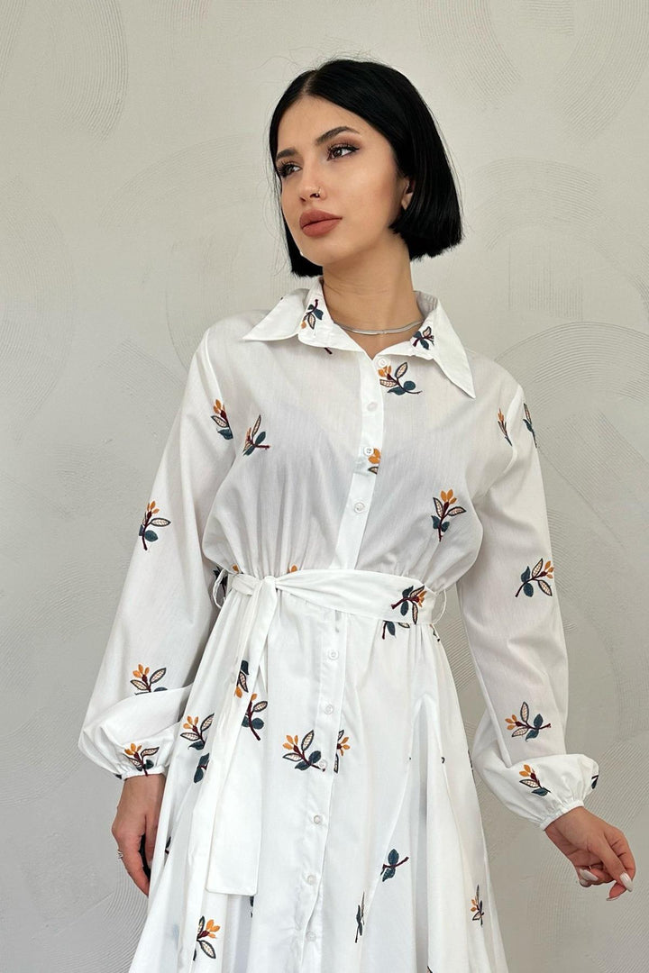 ELS Embroidered Handkerchief Dress - Mustard - Cuetzalan