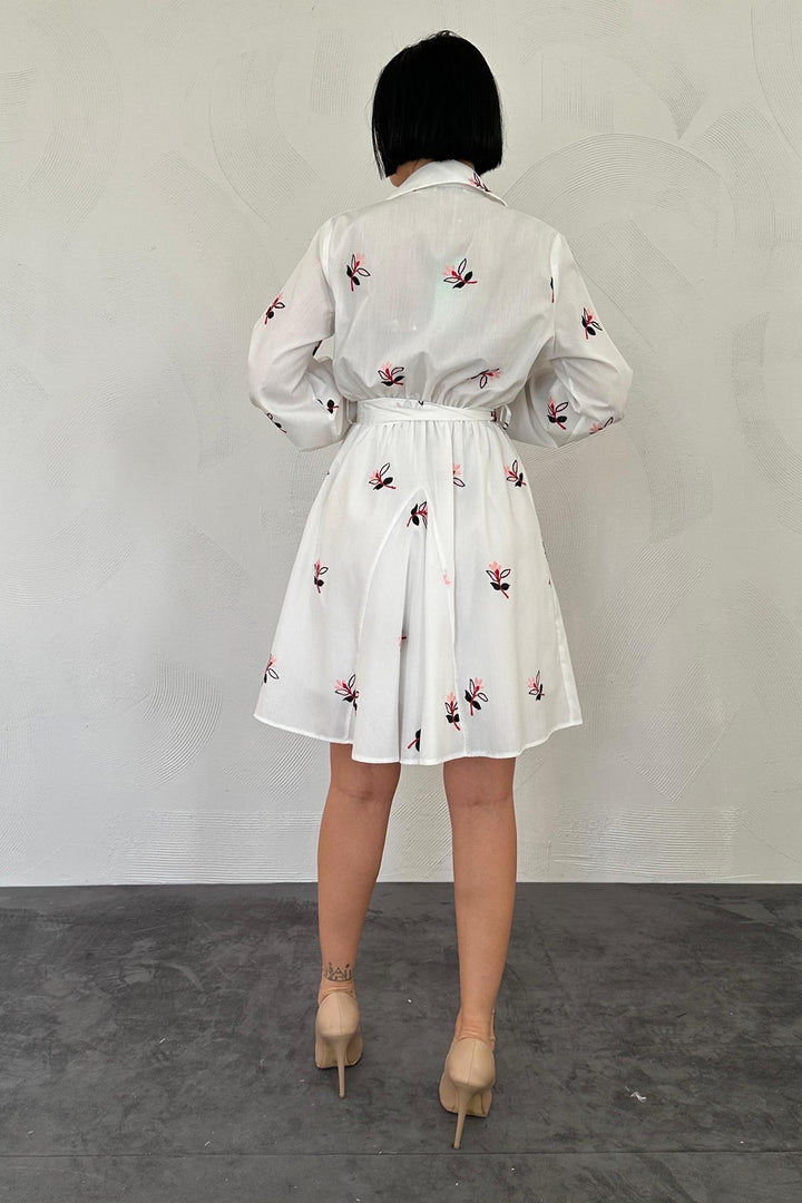 ELS Embroidered Sleeve Dress - Powder - Kharkiv