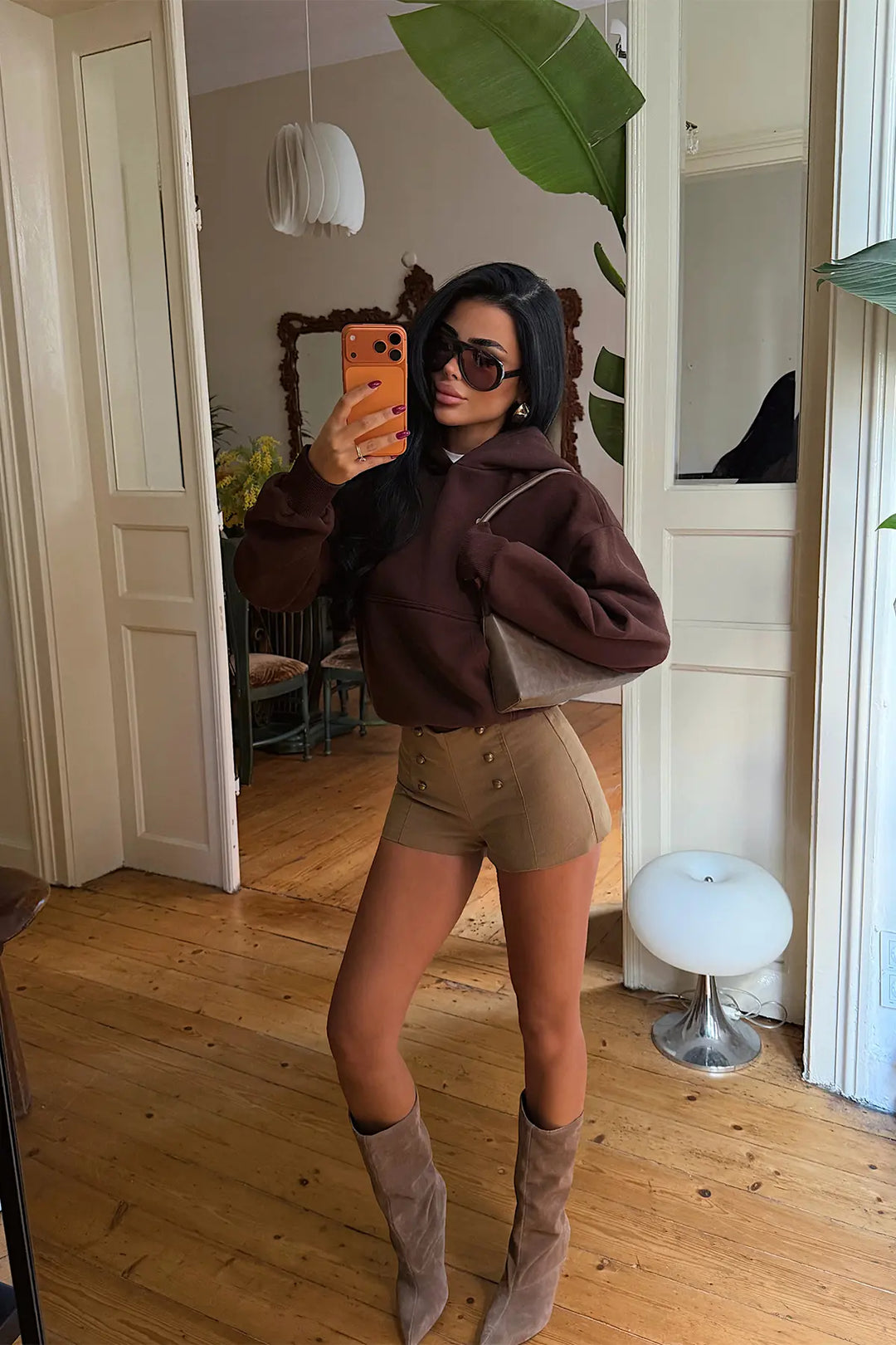 EYY Women Brown Basic Hoodie - Grantham