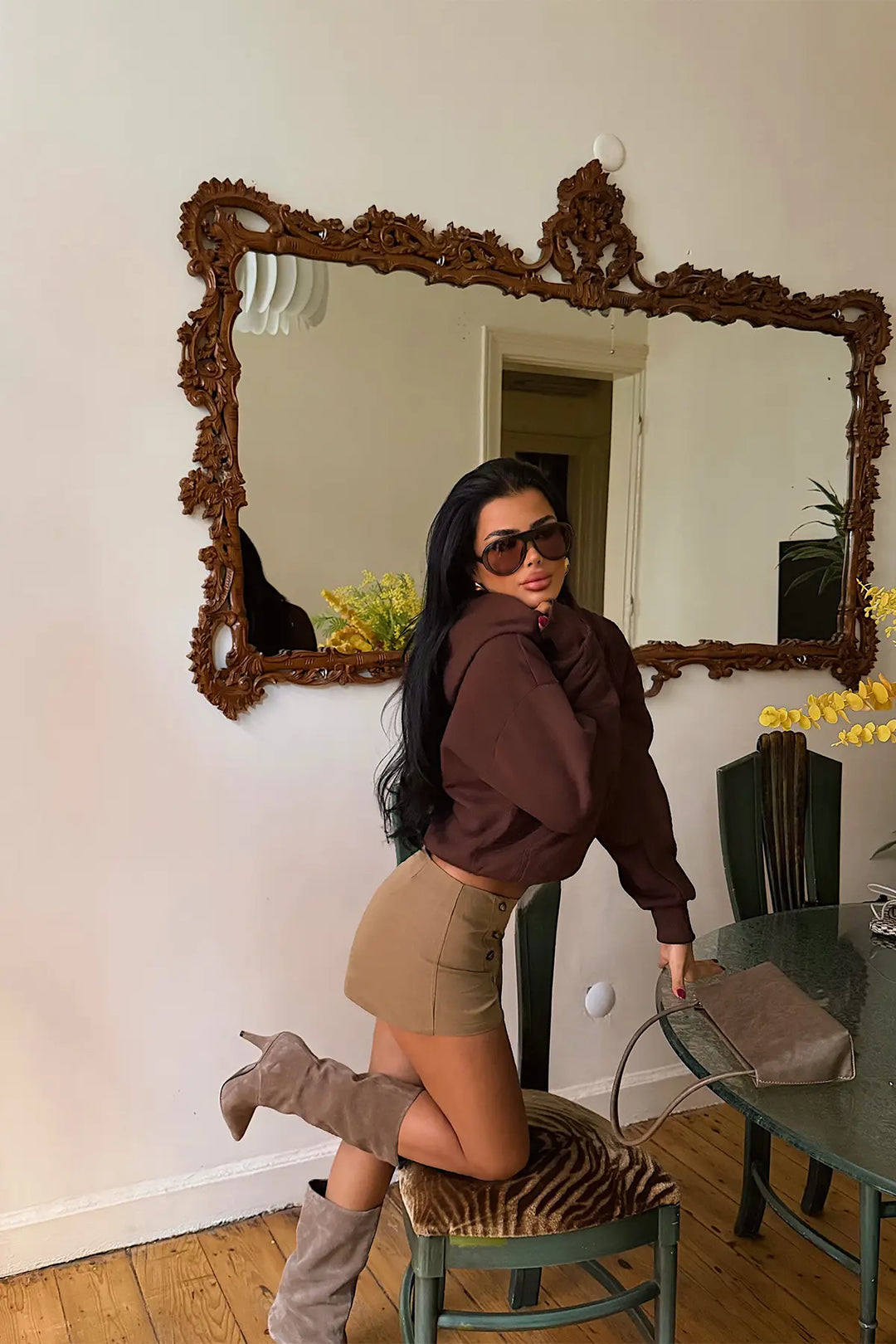 EYY Women Brown Basic Hoodie - Grantham