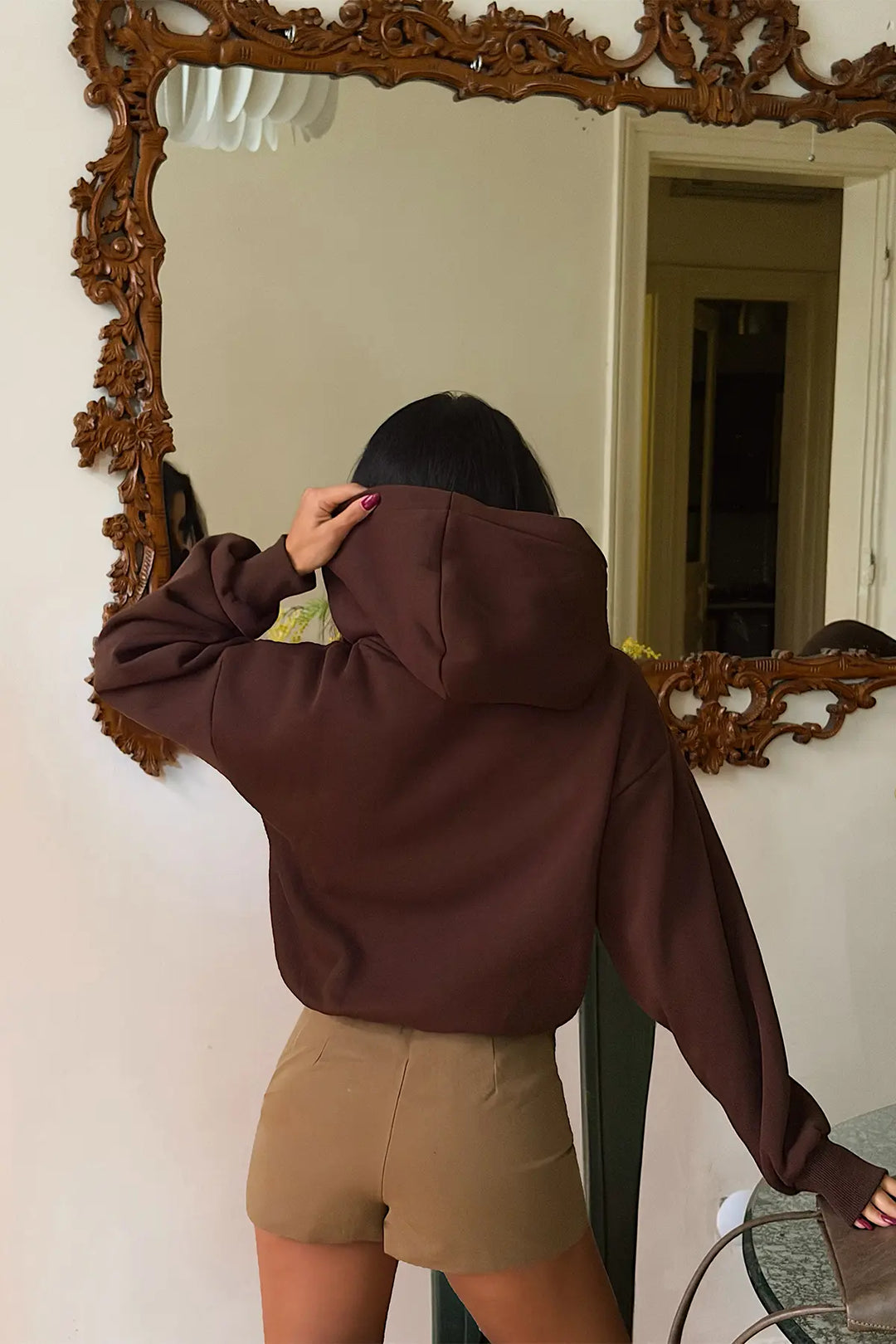 EYY Women Brown Basic Hoodie - Grantham