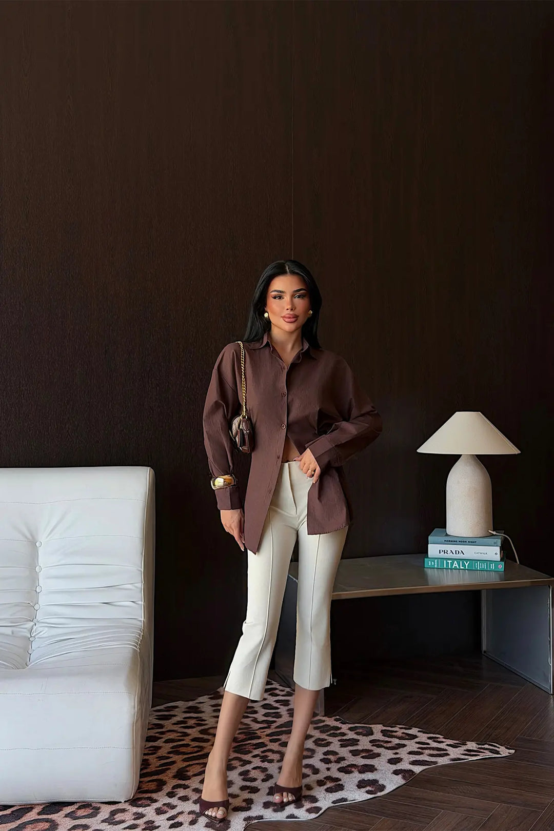 EYY Women Brown Button Detail Shirt - East Ham