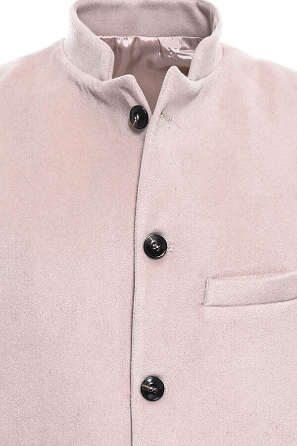 WSS Cream Cachet Mandarin Collar Vest  - Singen