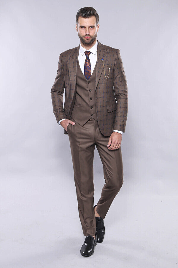 WSS Brown Checked Suit  - Cookeville