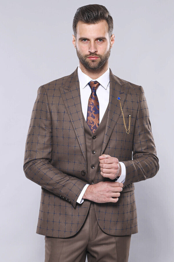 WSS Brown Checked Suit  - Cookeville