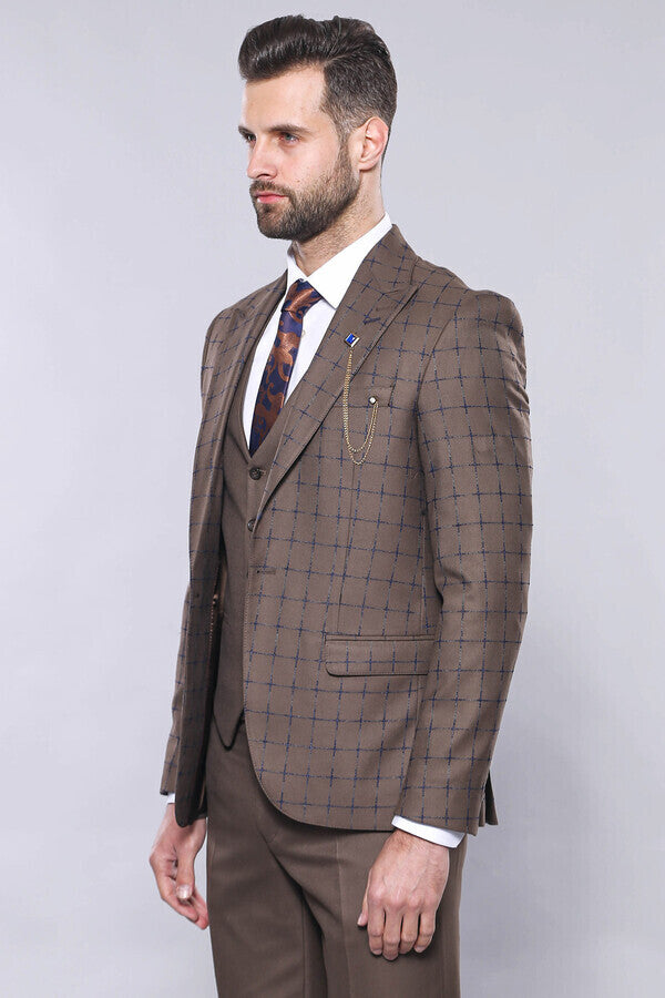 WSS Brown Checked Suit  - Cookeville