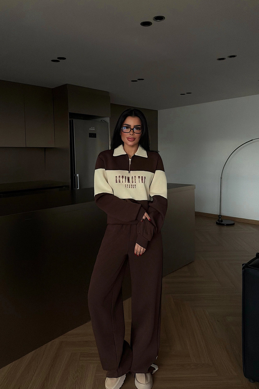 EYY Women Kahverengi Yaka Detaylı Eşofman Takımı - Meyzieu