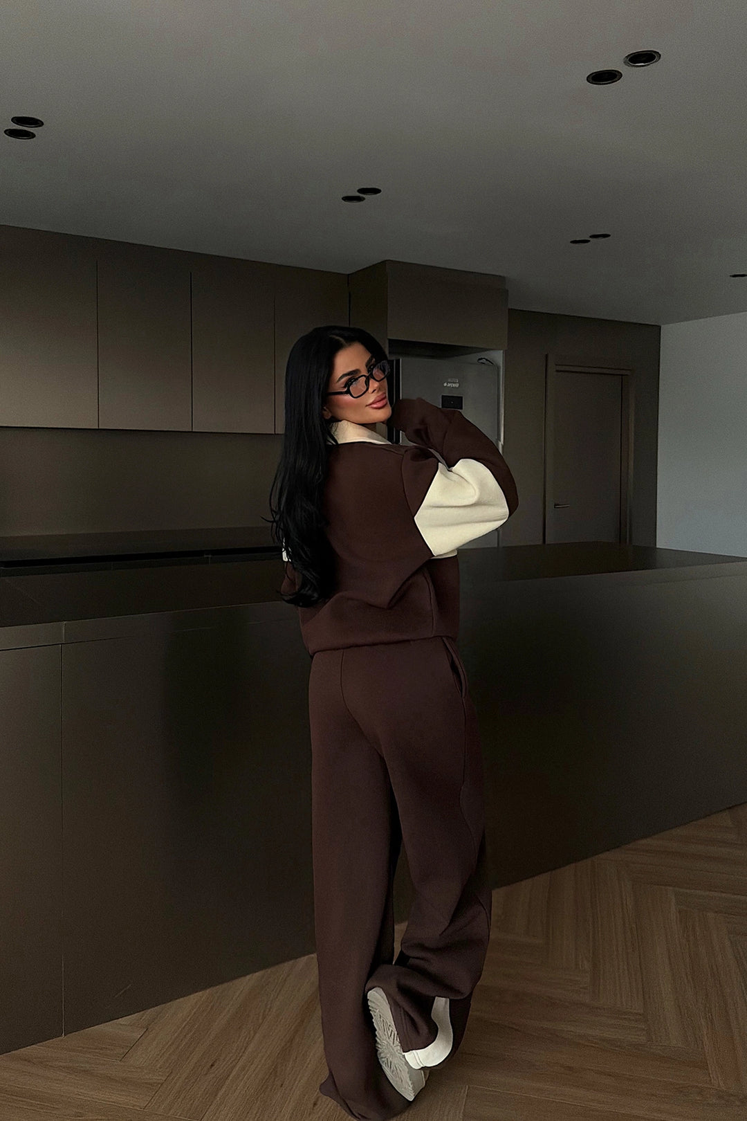 EYY Women Kahverengi Yaka Detaylı Eşofman Takımı - Meyzieu