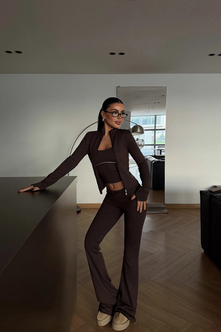 EYY Women Brown Crop Suit - Breda